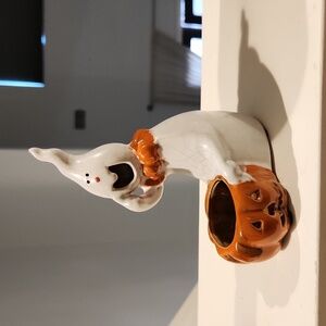 Vintage Halloween decor. Ghost / Pumpkin tea light holder